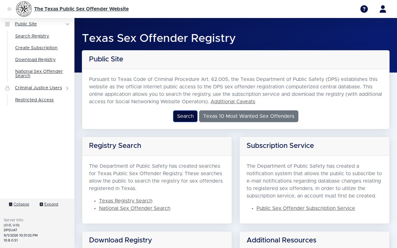 Webb County residents directory Texas DPS public registry