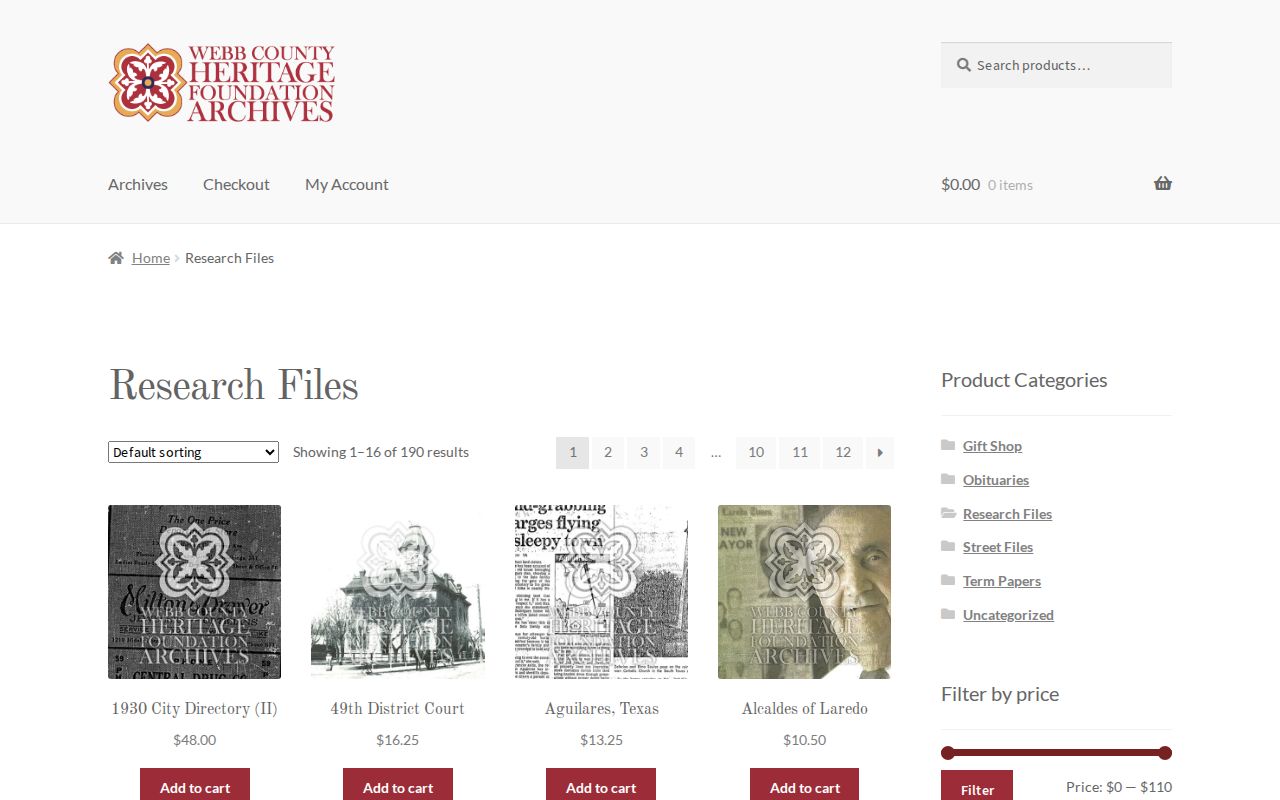 Webb County city directory research files offered by the Webb County Heritage Foundation