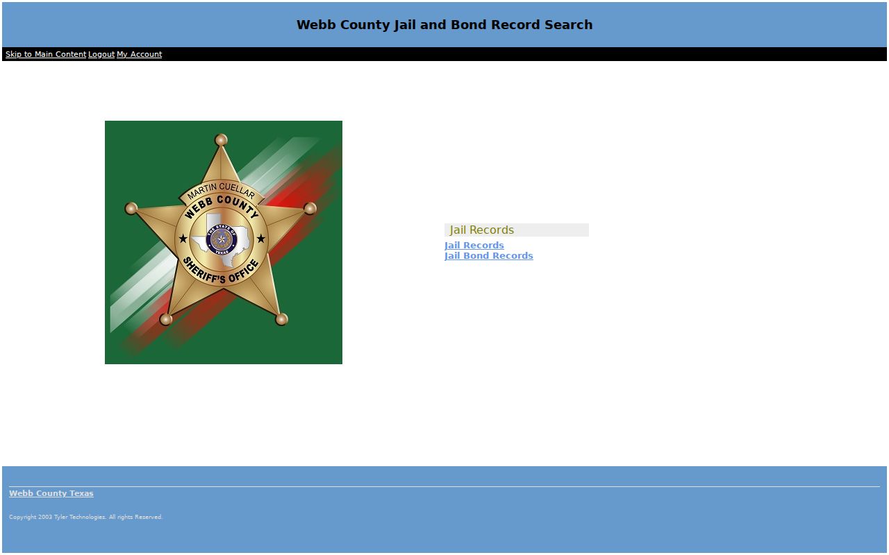 Webb County resident lookup bond-search landing page